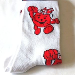 NWT Kool-Aid Novelty Red/White Crew Socks Men's Size 6-12 Unisex